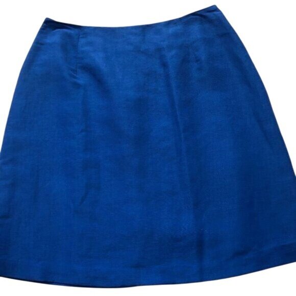 Vintage C.F.R. Women's Vibrant Blue Two-Piece Sleeveless Notch Top & ASkirt Set - Picture 5 of 6